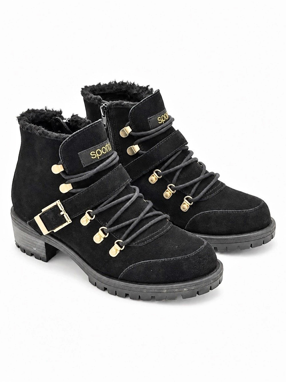 Sporto Katie Thermolite Lug Boots Womens 8 Black